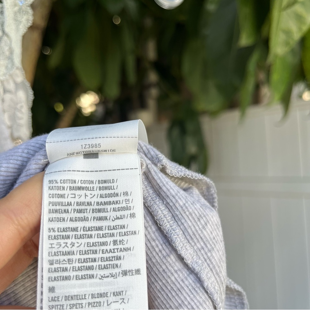 Abercrombie & Fitch Grey Tank Top With Lace Detailing  ! - Picture 9 of 14